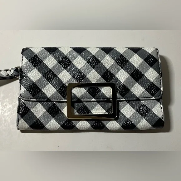 Talbots Bags Talbots Black And White Gingham Clutch With